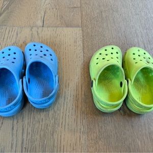Pair of toddler crocs size 6